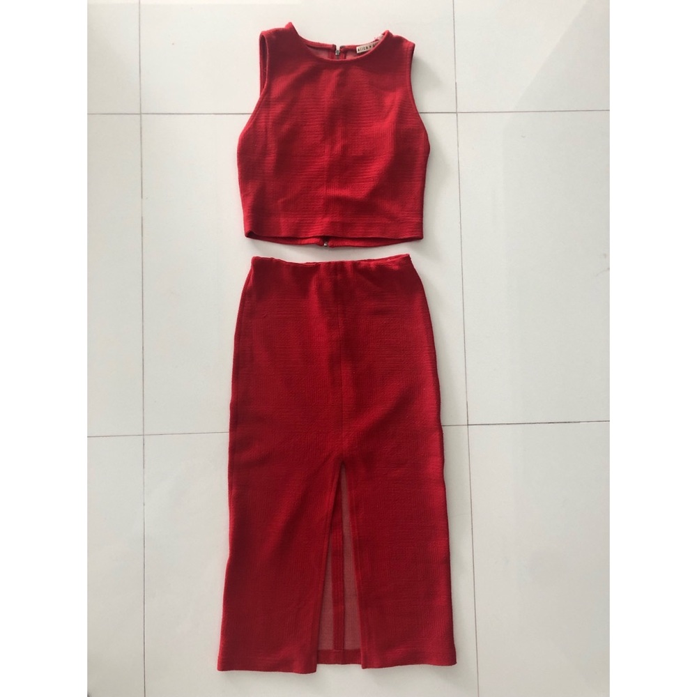 Alice + Olivia high waisted pencil skirt and top